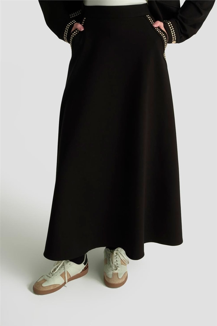 Armine Trok Ceketli Örme Takım 25KD4036 Siyah