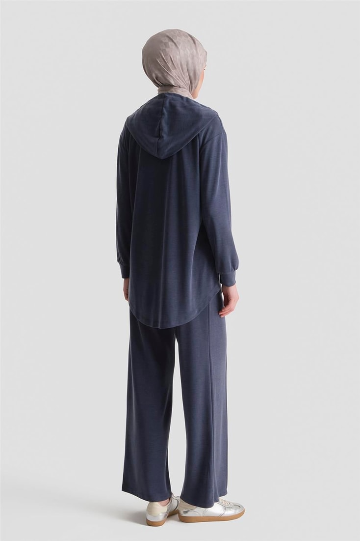 Armine Kapüşonlu Örme Takım 25KD4386 Lacivert