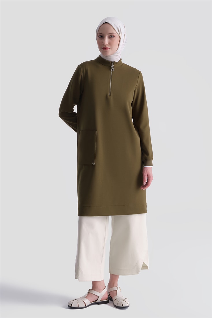 Armine Trend Tunik 25KT443 Yağ Yeşili
