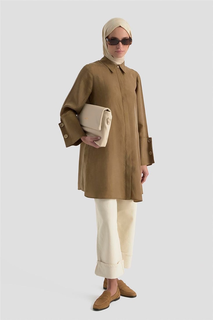 Armine Tunik 25K4954 Yağ Yeşili