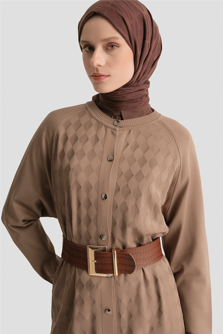 Triko Hırka 25KD5096 Vizon 