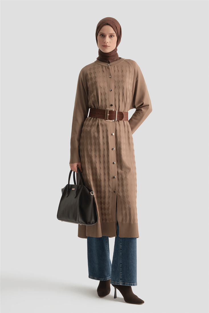 Triko Hırka 25KD5096 Vizon 
