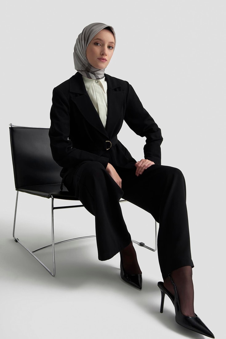 Armine Kemerli Ceket 25K5103 Siyah