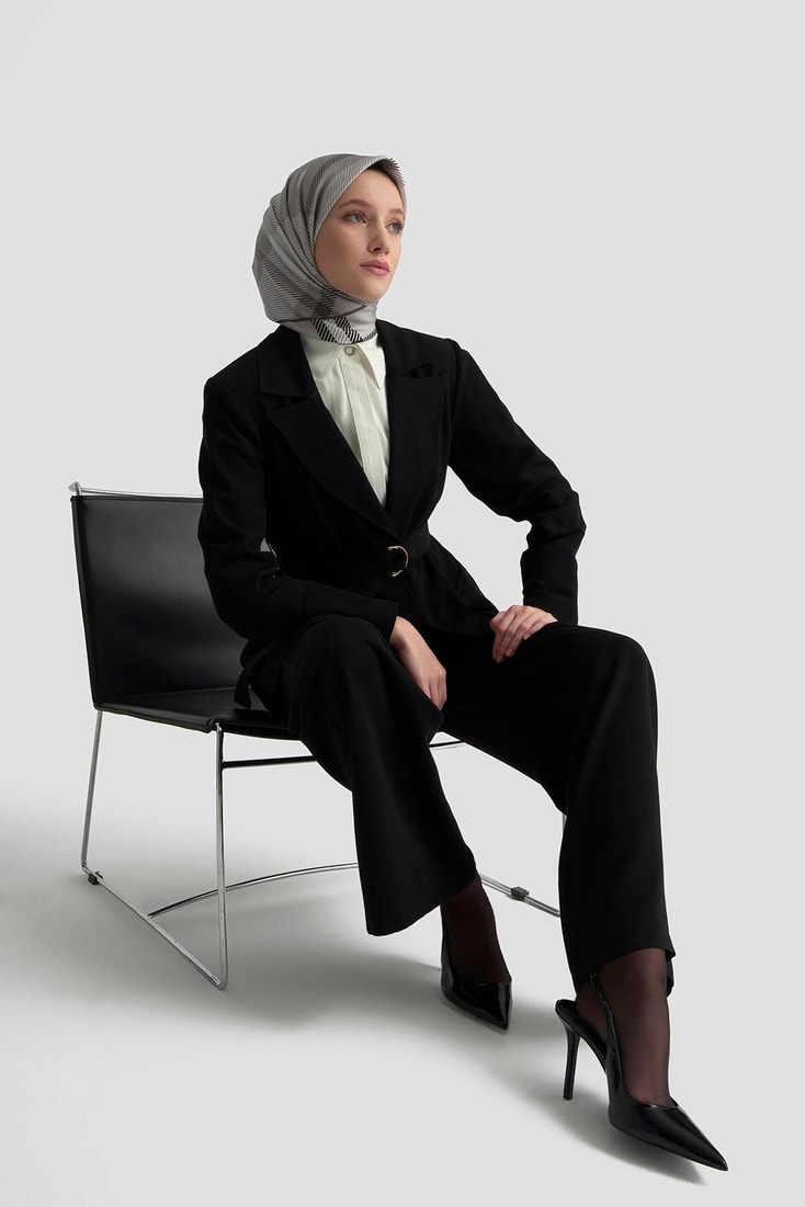 Armine Kemerli Ceket 25K5103 Siyah