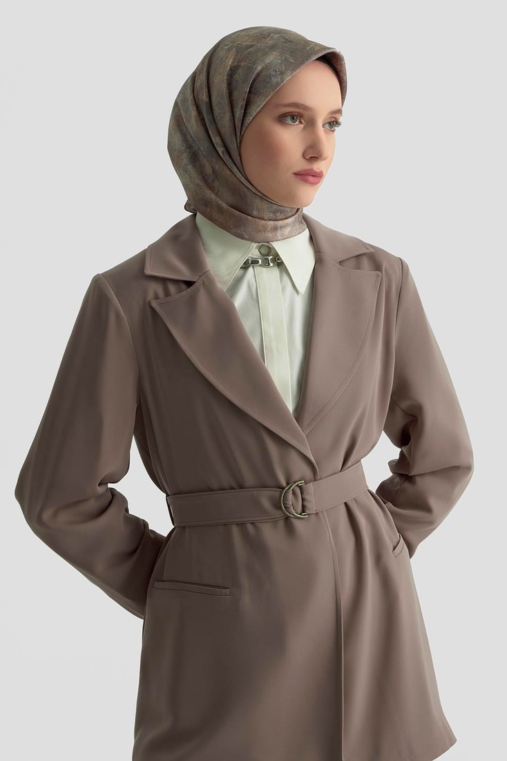 Armine Kemerli Ceket 25K5103 Vizon 