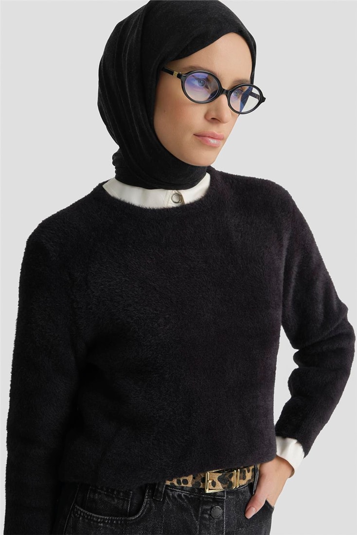 Armine Dokulu Basic Kazak 25KD6025 Siyah 