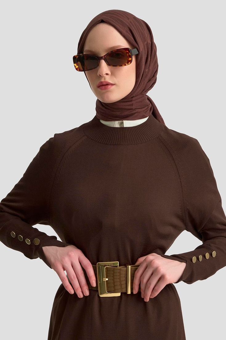 Armine Elbise 25KD7002 Acı Kahve