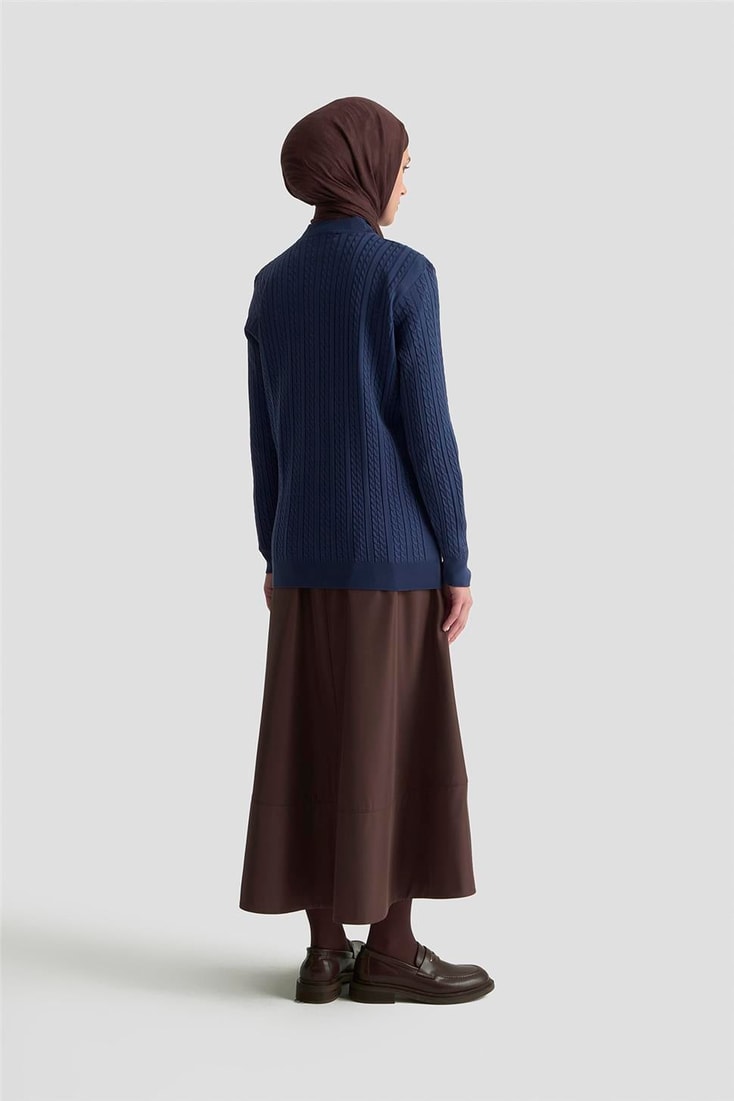 Armine Saç Örgü Kazak 25KD7005 İndigo