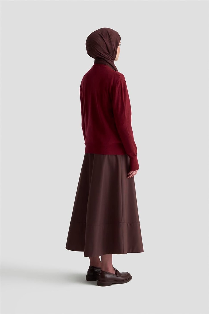 Armine Düğme Detaylı Basic Hırka 25KD7012 BORDO