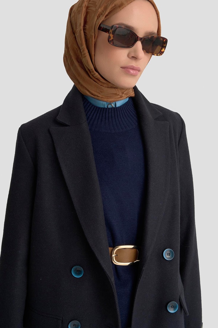 Armine Kaşe Kaban 25K7026 Lacivert