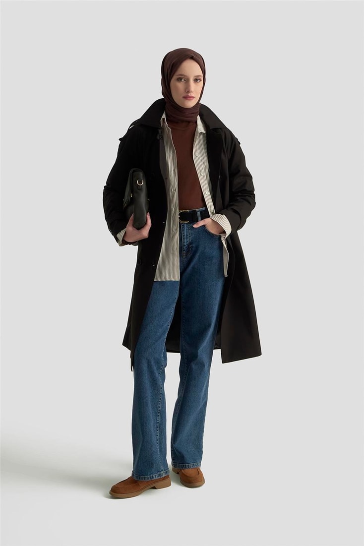 Armine Trençkot 25KT713 Siyah