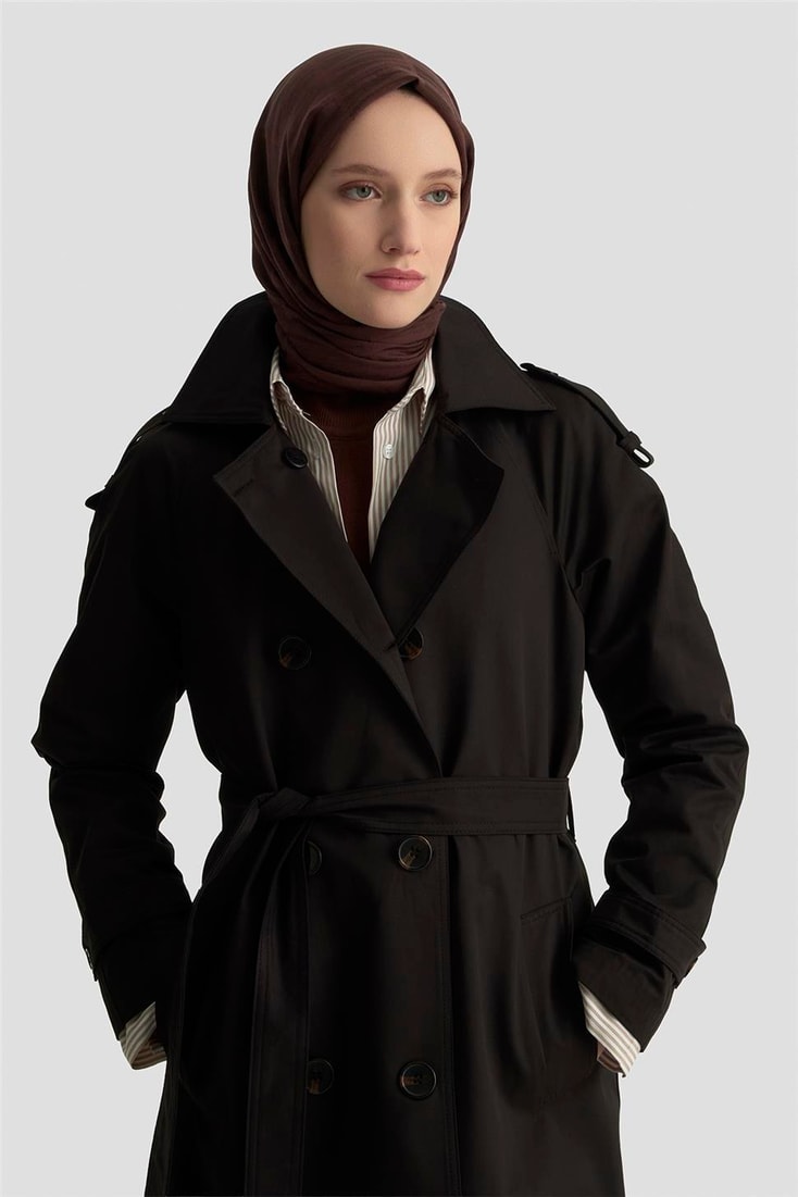 Armine Trençkot 25KT713 Siyah