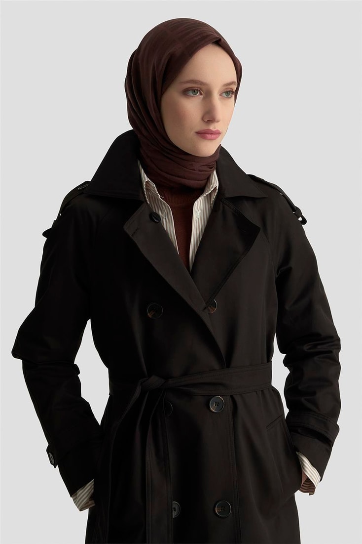 Armine Trençkot 25KT713 Siyah