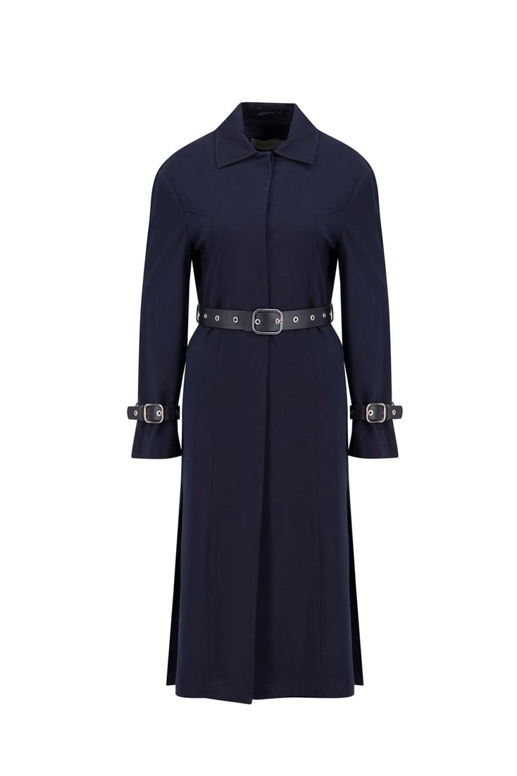 Armine Kemerli Trençkot 25Y7803 Lacivert