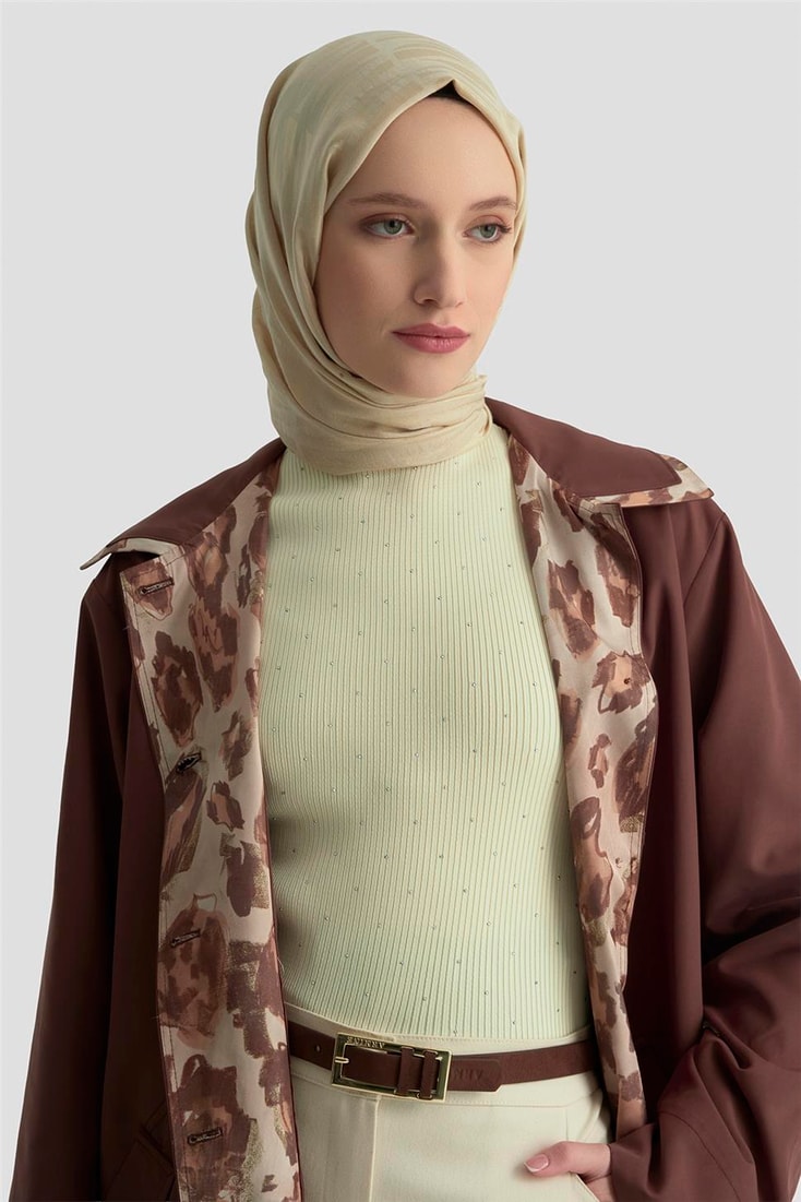 Armine Leopar Desen Garnili Trençkot 25K7901 Acı Kahve