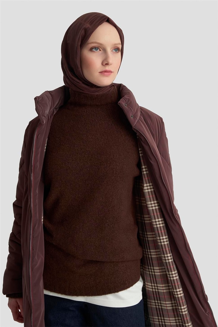 Armine Kapitone Mont 25K7928 Bordo