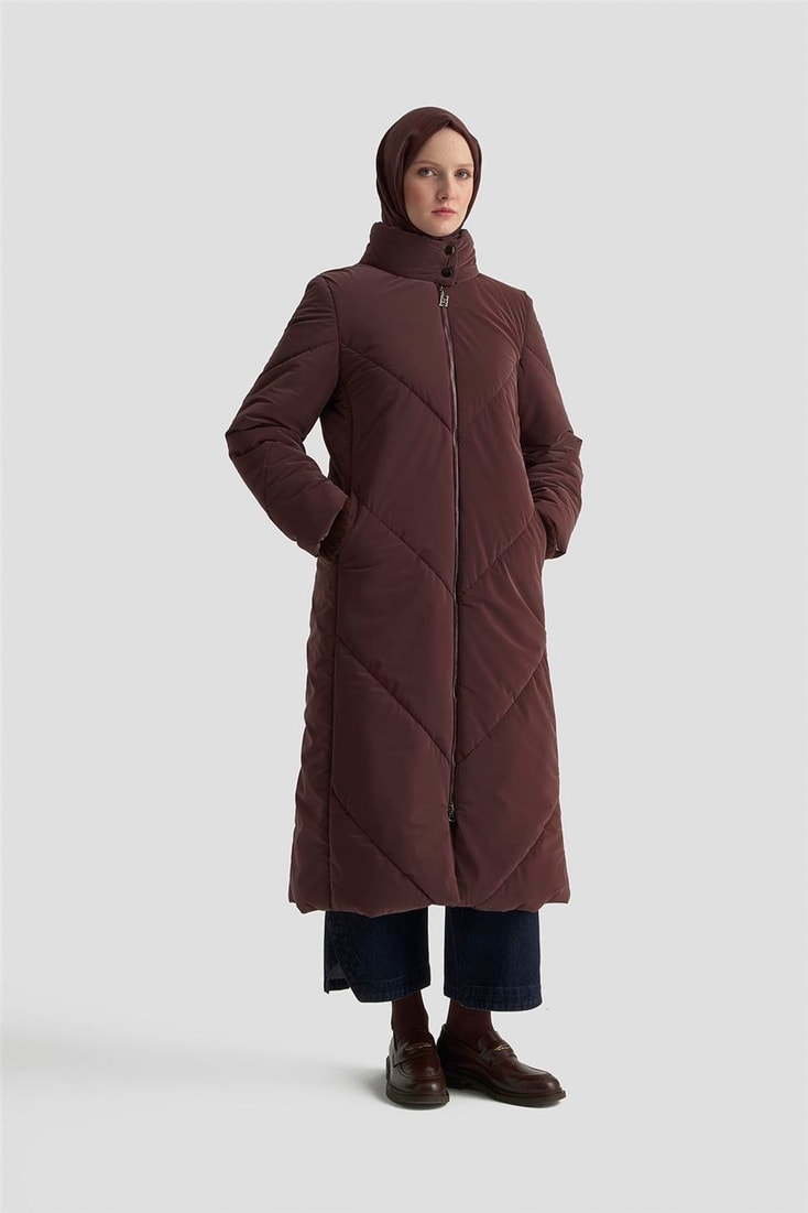 Armine Kapitone Mont 25K7928 Bordo