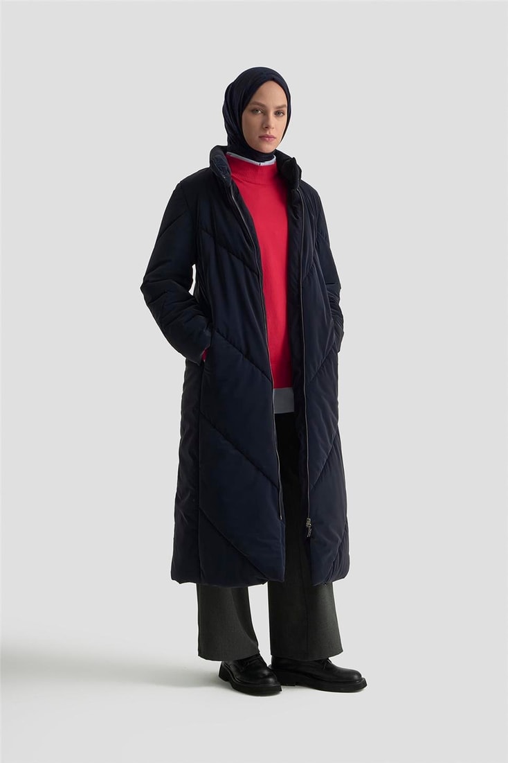 Armine Kapitone Mont 25K7928 Lacivert