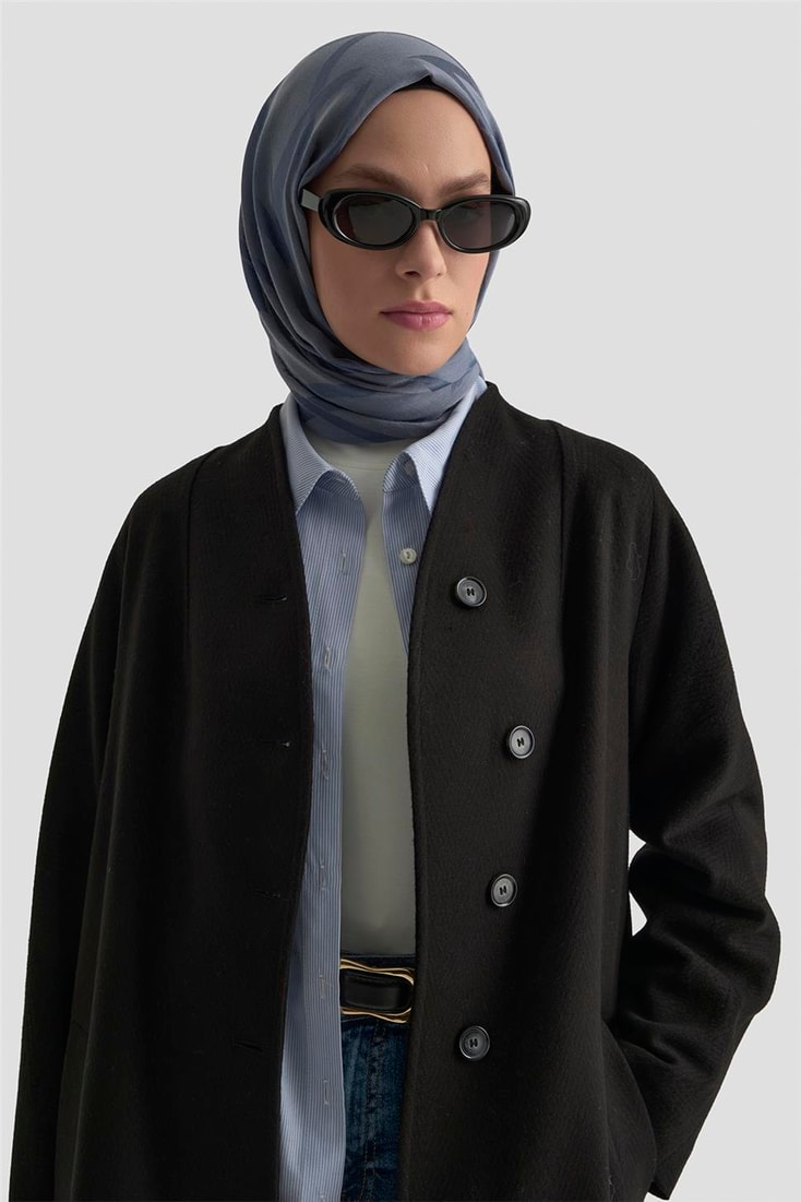 Armine Kaşe Manto 25K8603 Siyah
