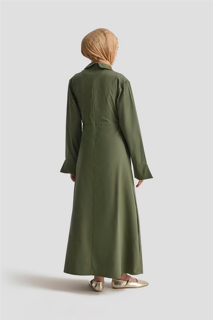 Armine Kemerli Anvelop Elbise 25KD9008 Haki