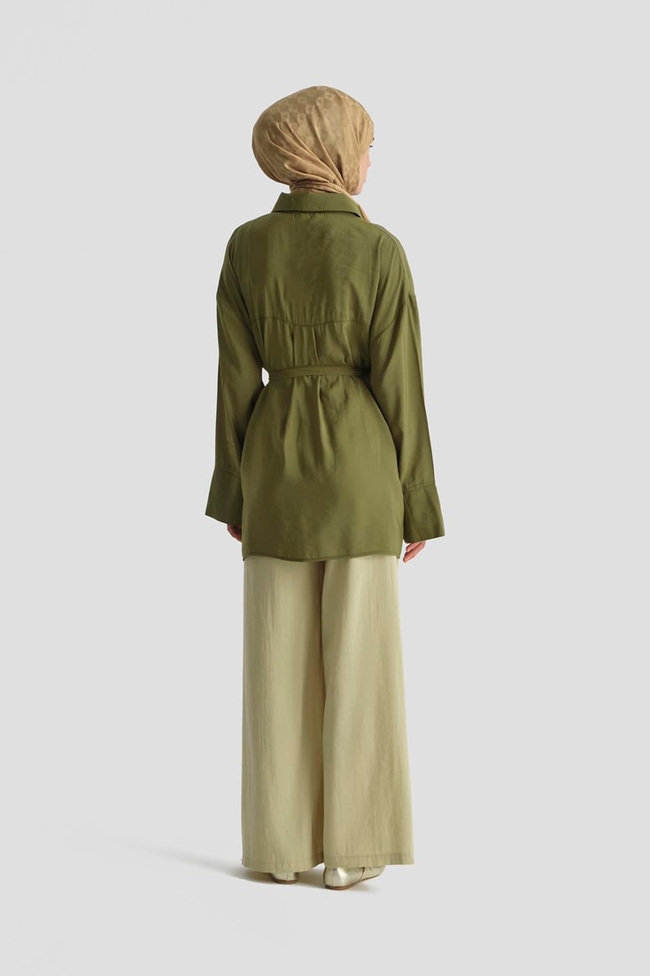 Armine Kemer Detaylı Tunik 25KD9009 Haki