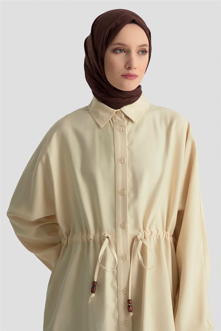 Armine Bağcıklı Safari Tunik 25KD9012 Bej