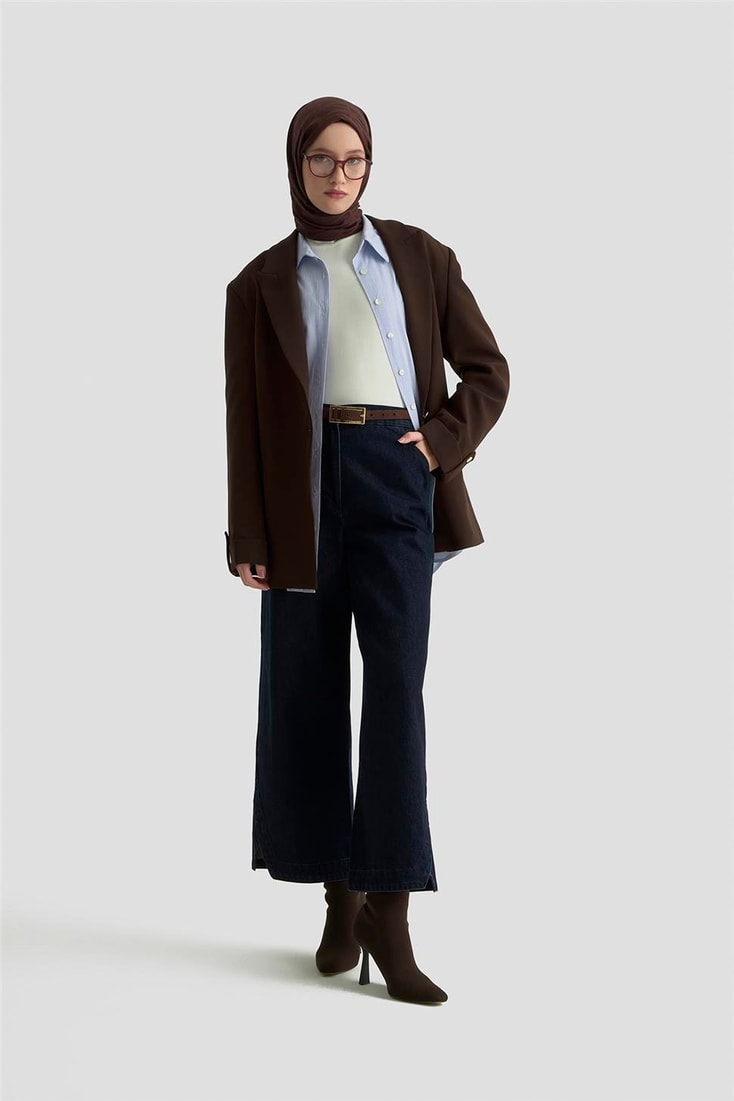 Armine Basic Blazer Ceket 25KD9016 Kahverengi