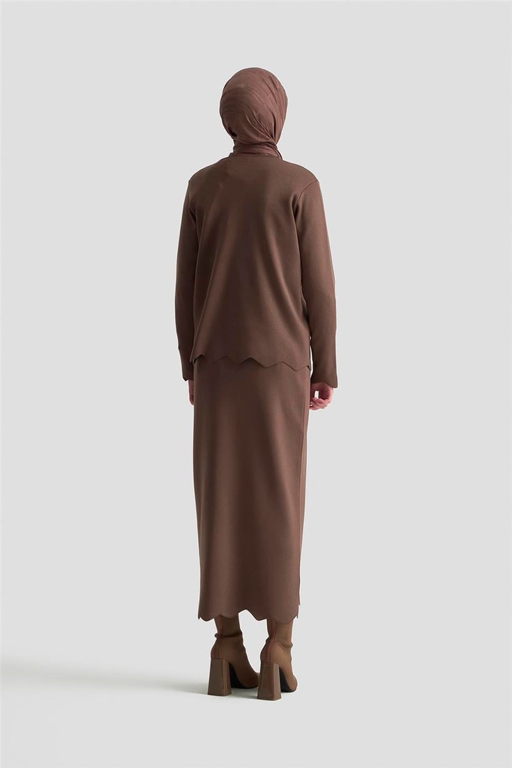 Armine Trend Düğme Detaylı Triko Takım 25KTD6118 Mocha