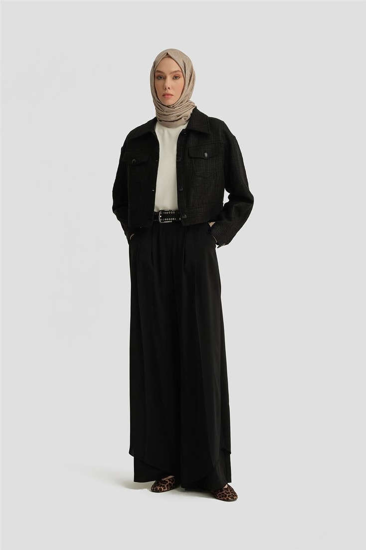 Armine Çift Kat Pantolon Etek 25Y2809 Siyah