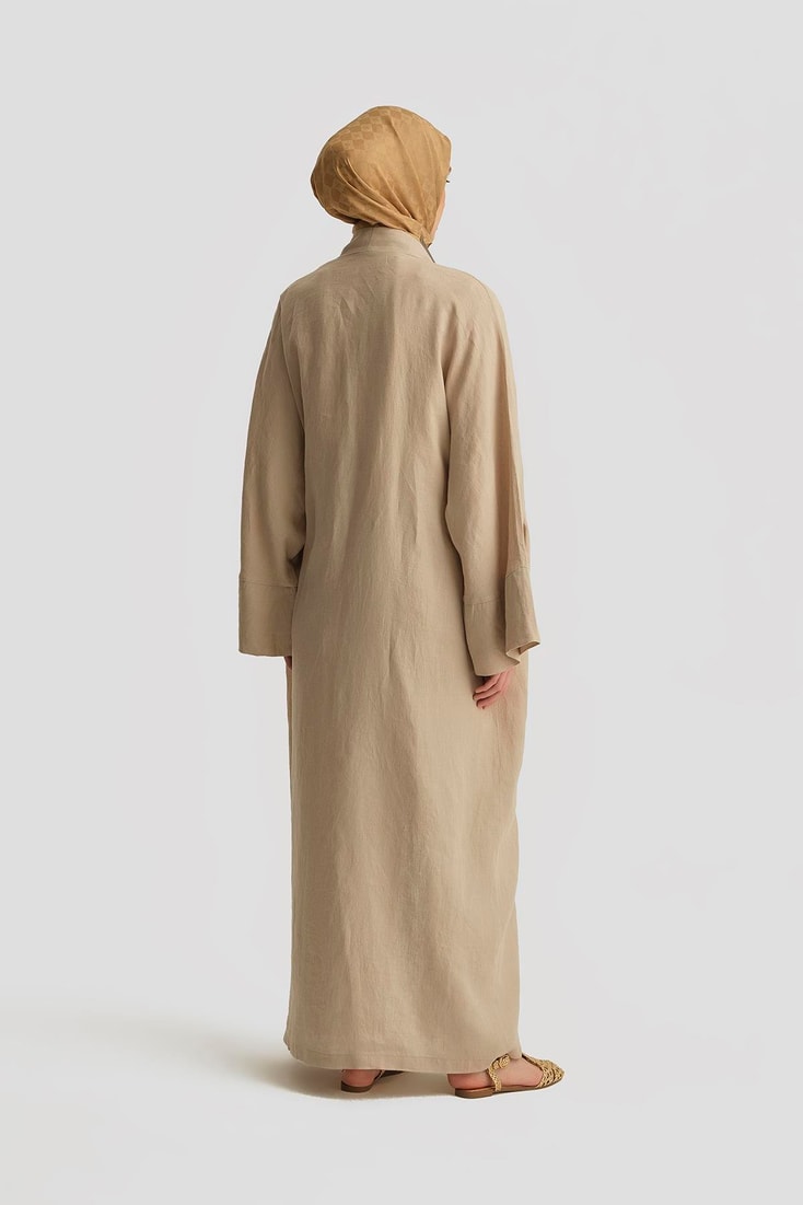 Armine Keten Abaya 25YD4230 Bej
