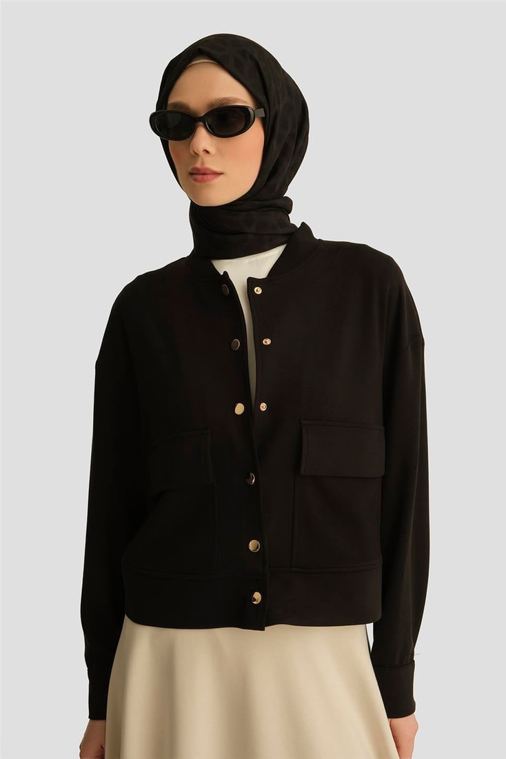 Armine Hakim Yaka Modal Ceket 25YD4233-1 Siyah