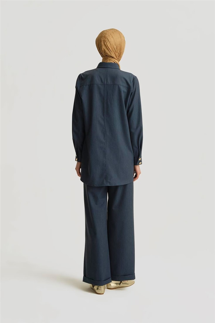 Armine Dikiş Detaylı Denim Ceket 25YD4241-1 İndigo