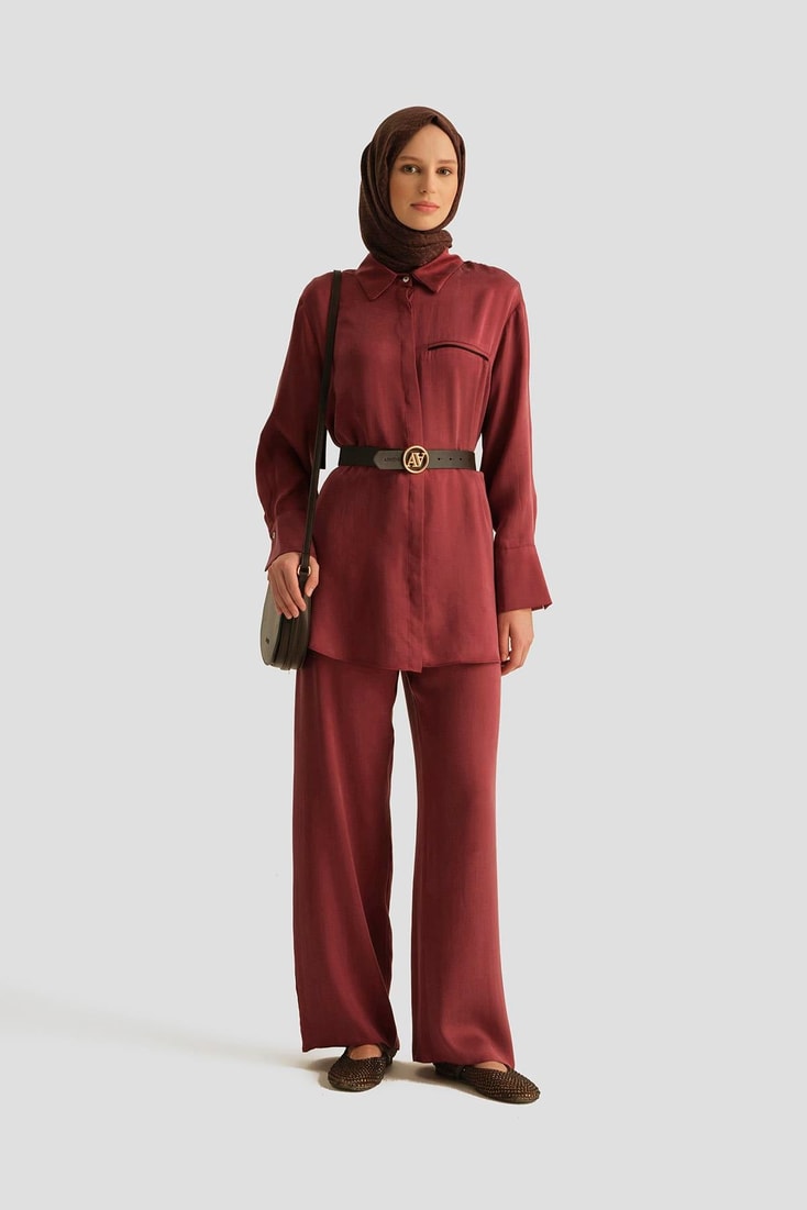 Armine Cupra Palazzo Pantolon 25YD4245-2 BORDO