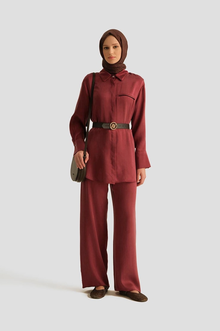 Armine Cupra Palazzo Pantolon 25YD4245-2 BORDO