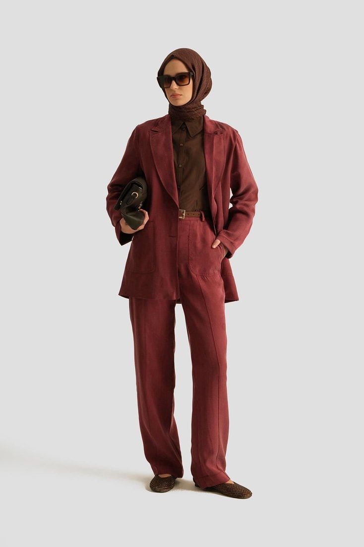 26Y4246-2 Armine Pantolon BORDO
