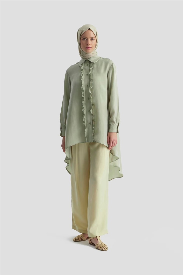 26Y4624 Armine Tunik Puslu Yeşil