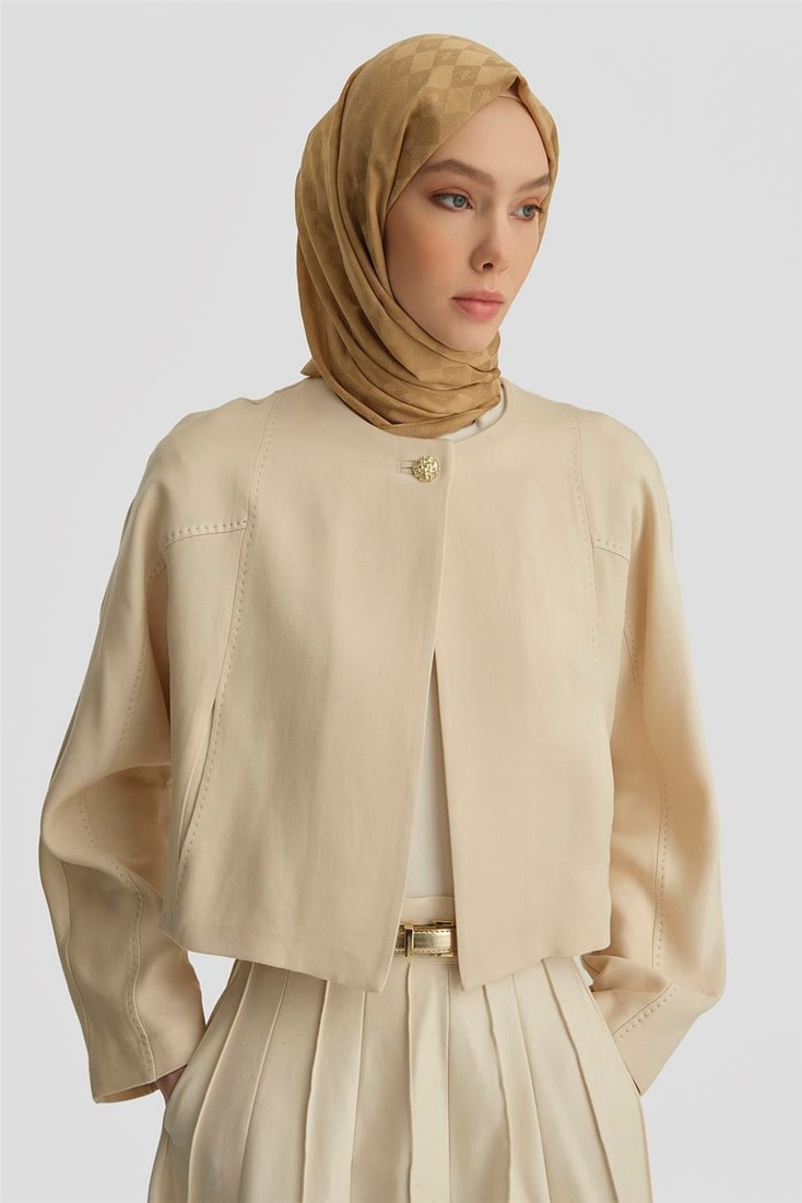 Armine Elişi Dikişli Tencel Ceket 25Y5903 Aytaşı