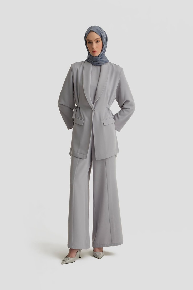 Armine Yelekli Üçlü Takım 25Y6000 Gri
