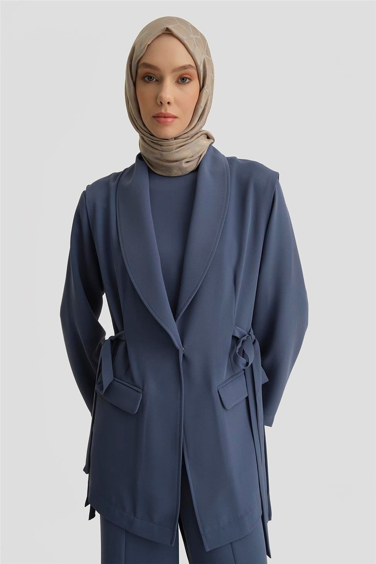 Armine Yelekli Üçlü Takım 25Y6000 İndigo