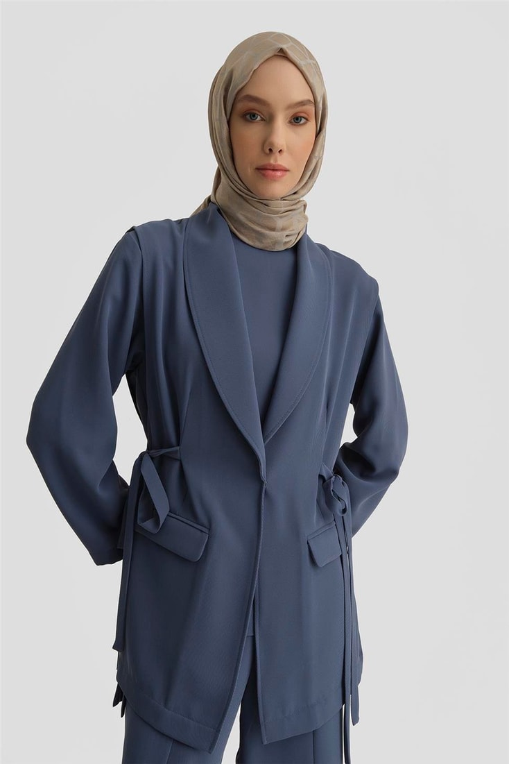 Armine Yelekli Üçlü Takım 25Y6000 İndigo