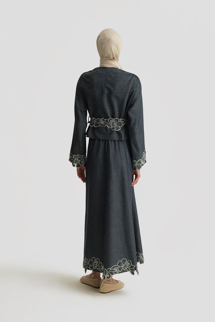 Armine Brode Detaylı Denim Takım 25Y6006 Lacivert