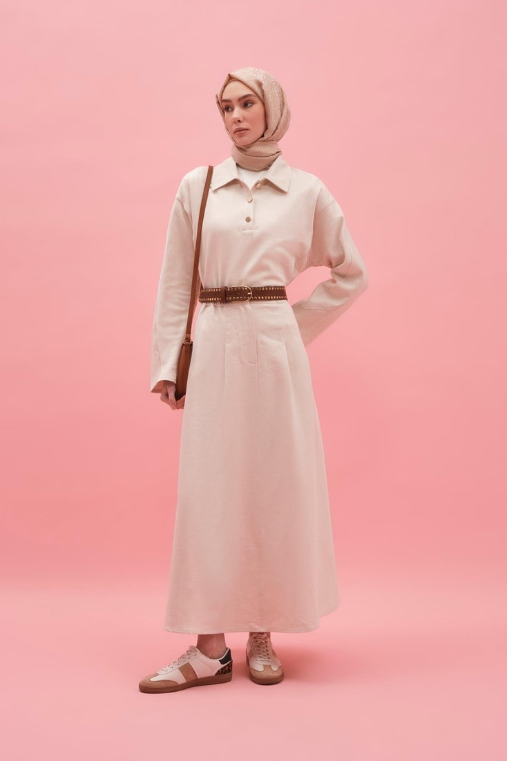 Armine Ham Denim Takım 25Y6025 Naturel