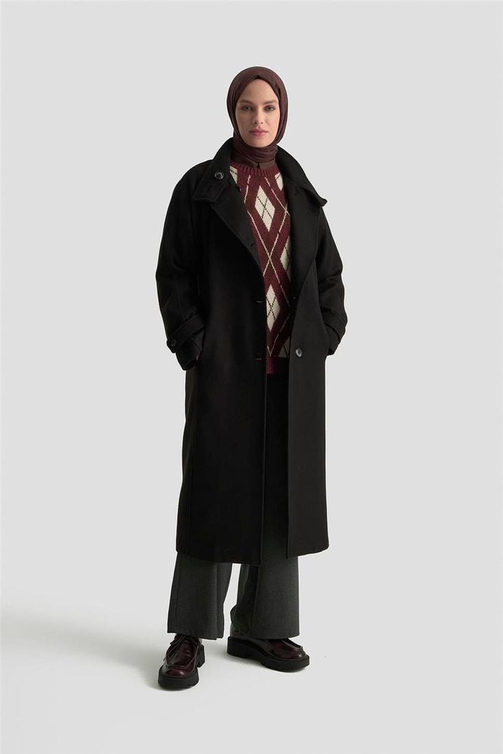 Armine Dokulu Kaban 25K7005 Siyah