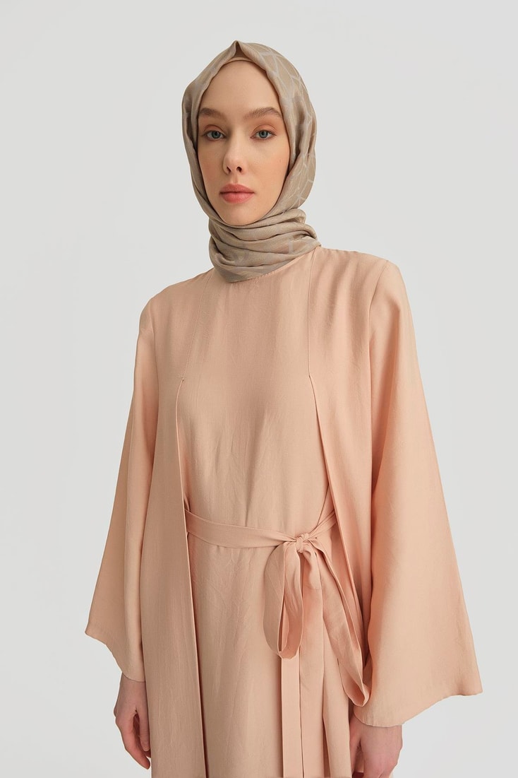 Armine Kemer Detaylı Modal Elbise 25Y9015 Soluk Pembe