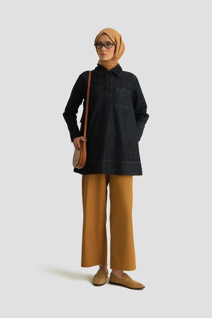 Armine Denim Tunik 25YD9111 Koyu Lacivert