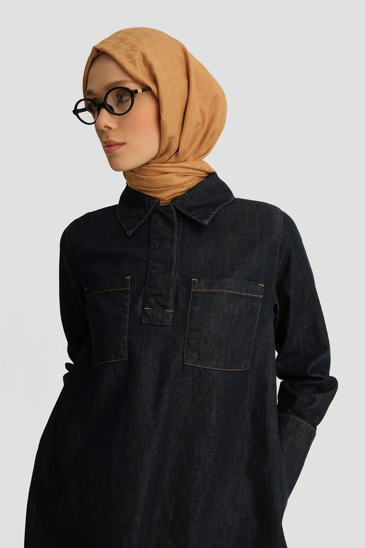 Armine Denim Tunik 25YD9111 Koyu Lacivert