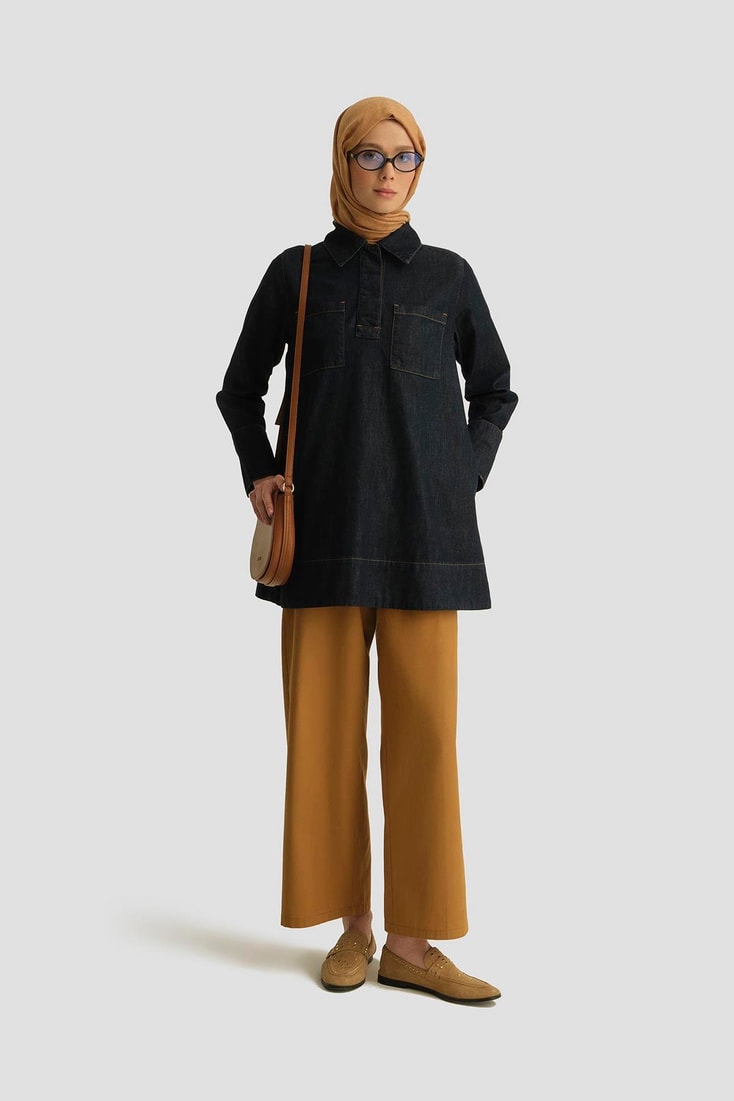 Armine Denim Tunik 25YD9111 Koyu Lacivert