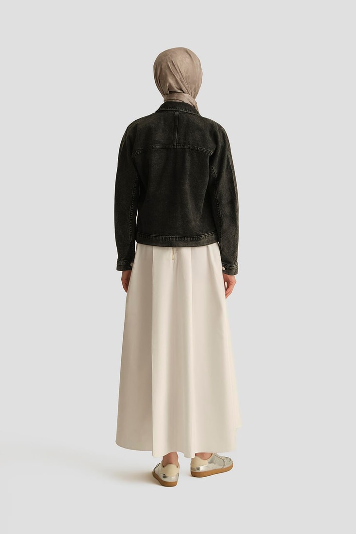 Armine Taş İşlemeli Denim Ceket 25YD9117 Antrasit