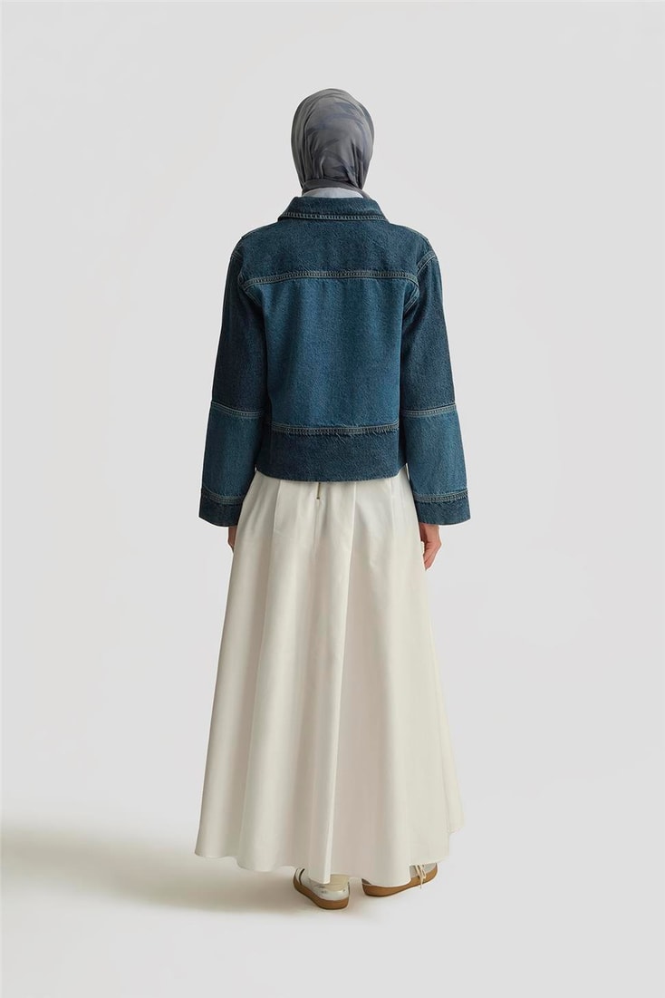 Armine Patchwork Denim Ceket 25YD9120 İndigo