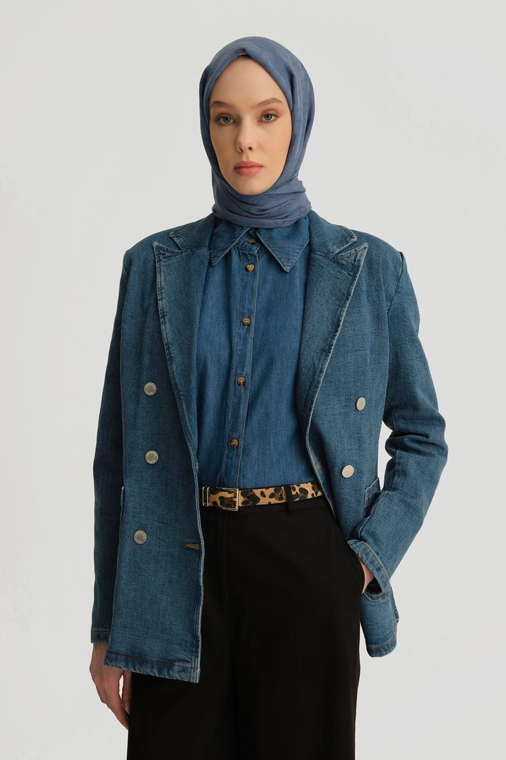 Armine Blazer Denim Ceket 25YD9121 İndigo